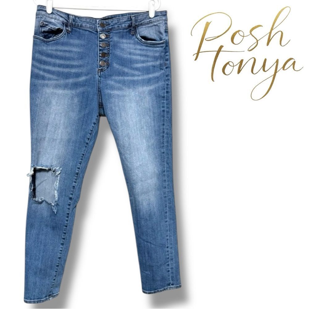 Kut‎ from the Kloth Donna High Rise Ankle Skinny Jeans Size 16 Casual Streetwear